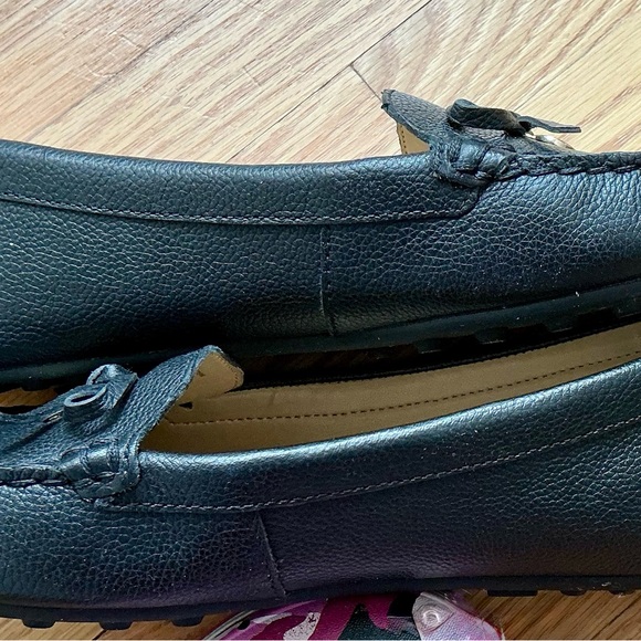 Michael Kors Black Leather Flats with Gold Accents - Picture 5 of 6